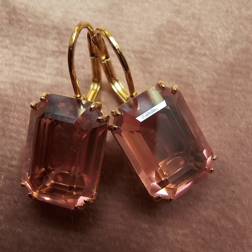 Elegant Gold and Pink Earrings